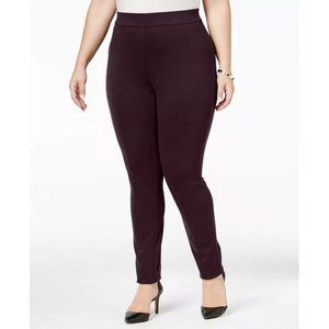 NWT Womens Plus Size 24W Style & Co. Eggplant Purple Seamed Ponté-Knit Leggings